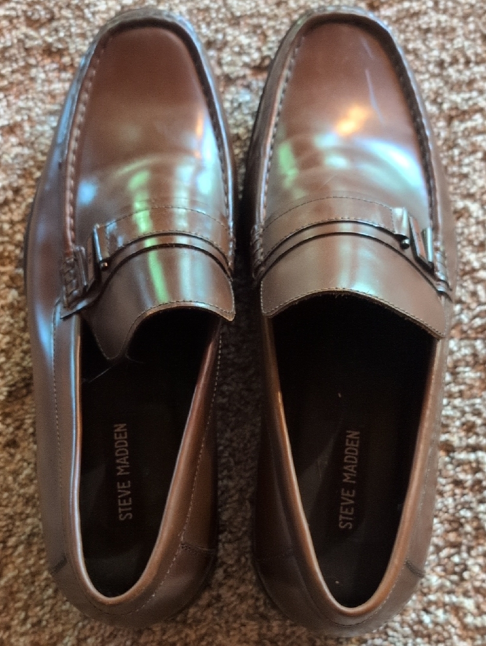 Steve Madden Brown Leather Penny Loafers